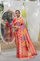 Banarasi  Mixed Satin Silk Rangkat Weves Saree